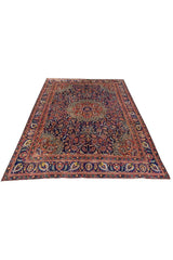 Amazing Hand Knotted Vintage Qashoun Wool Area Rug 12.6 x 9.5 Ft