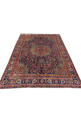 Amazing Hand Knotted Vintage Qashoun Wool Area Rug 12.6 x 9.5 Ft