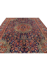 Amazing Hand Knotted Vintage Qashoun Wool Area Rug 12.6 x 9.5 Ft