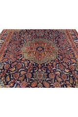 Amazing Hand Knotted Vintage Qashoun Wool Area Rug 12.6 x 9.5 Ft