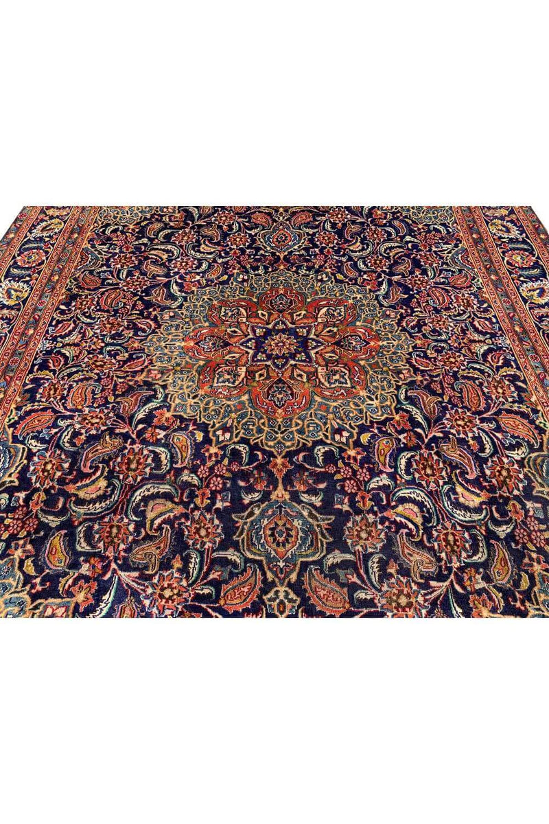 Amazing Hand Knotted Vintage Qashoun Wool Area Rug 12.6 x 9.5 Ft