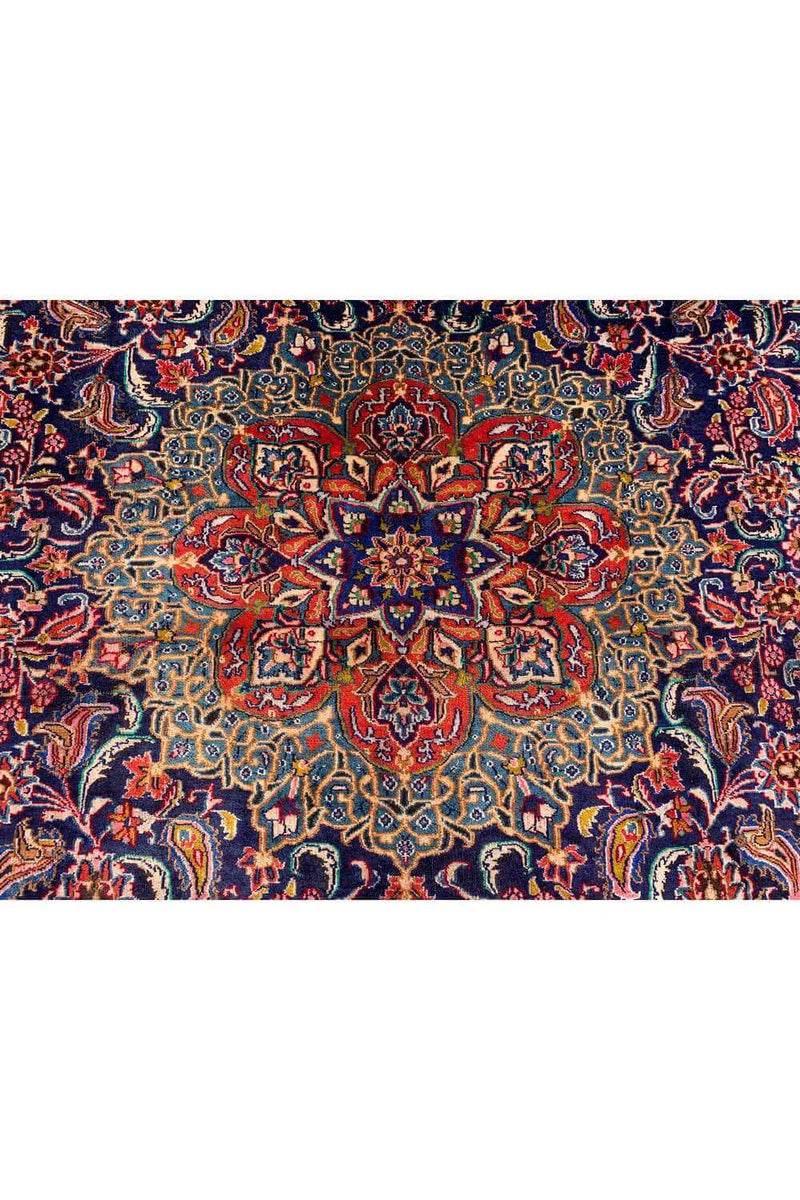 Amazing Hand Knotted Vintage Qashoun Wool Area Rug 12.6 x 9.5 Ft
