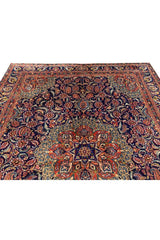 Amazing Hand Knotted Vintage Qashoun Wool Area Rug 12.6 x 9.5 Ft
