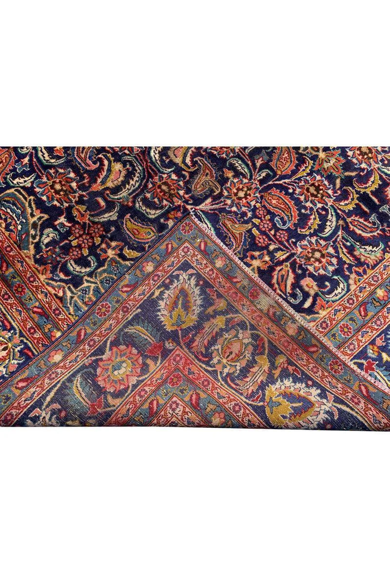Amazing Hand Knotted Vintage Qashoun Wool Area Rug 12.6 x 9.5 Ft