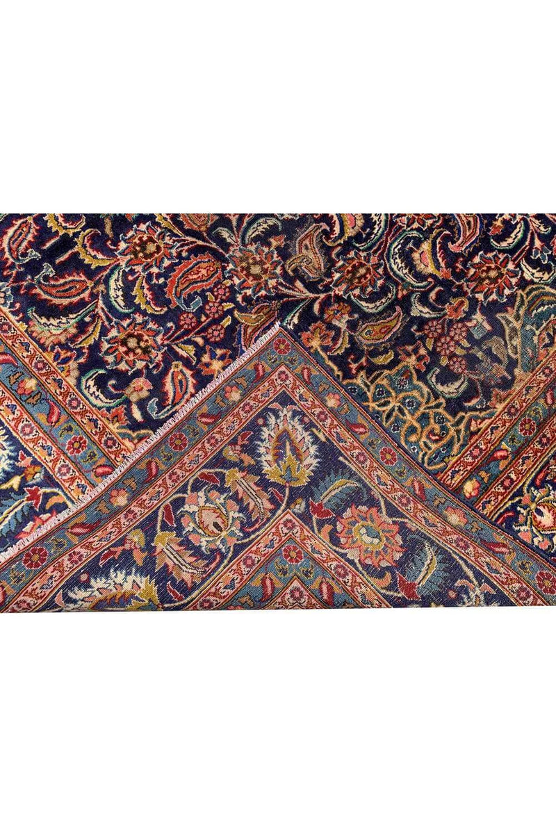 Amazing Hand Knotted Vintage Qashoun Wool Area Rug 12.6 x 9.5 Ft