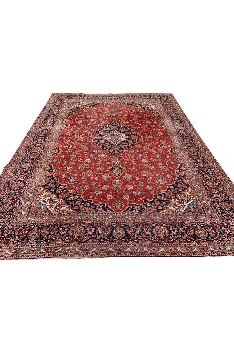 Amazing Hand Knotted Vintage Qashoun Wool Area Rug 13.0 x 9.10 Ft