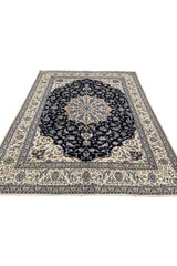 Amazing Hand Knotted Vintage Naeen Wool Area Rug 12.6 x 9.7 Ft
