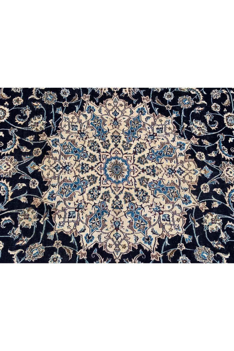 Amazing Hand Knotted Vintage Naeen Wool Area Rug 12.6 x 9.7 Ft