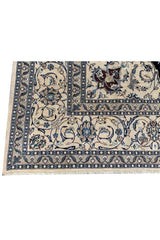 Amazing Hand Knotted Vintage Naeen Wool Area Rug 12.6 x 9.7 Ft