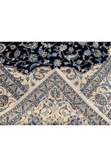Amazing Hand Knotted Vintage Naeen Wool Area Rug 12.6 x 9.7 Ft