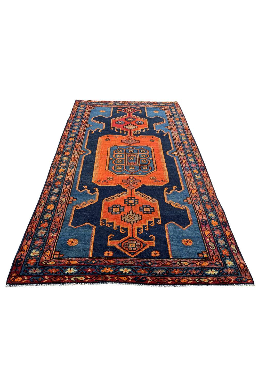 Amazing Hand Knotted Antique Wiss Baghtiyaar Wool Area Rug 6.3 x 3.10 Ft
