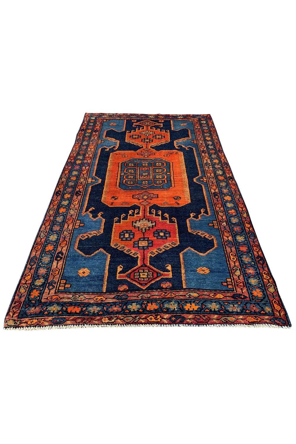 Amazing Hand Knotted Antique Wiss Baghtiyaar Wool Area Rug 6.3 x 3.10 Ft