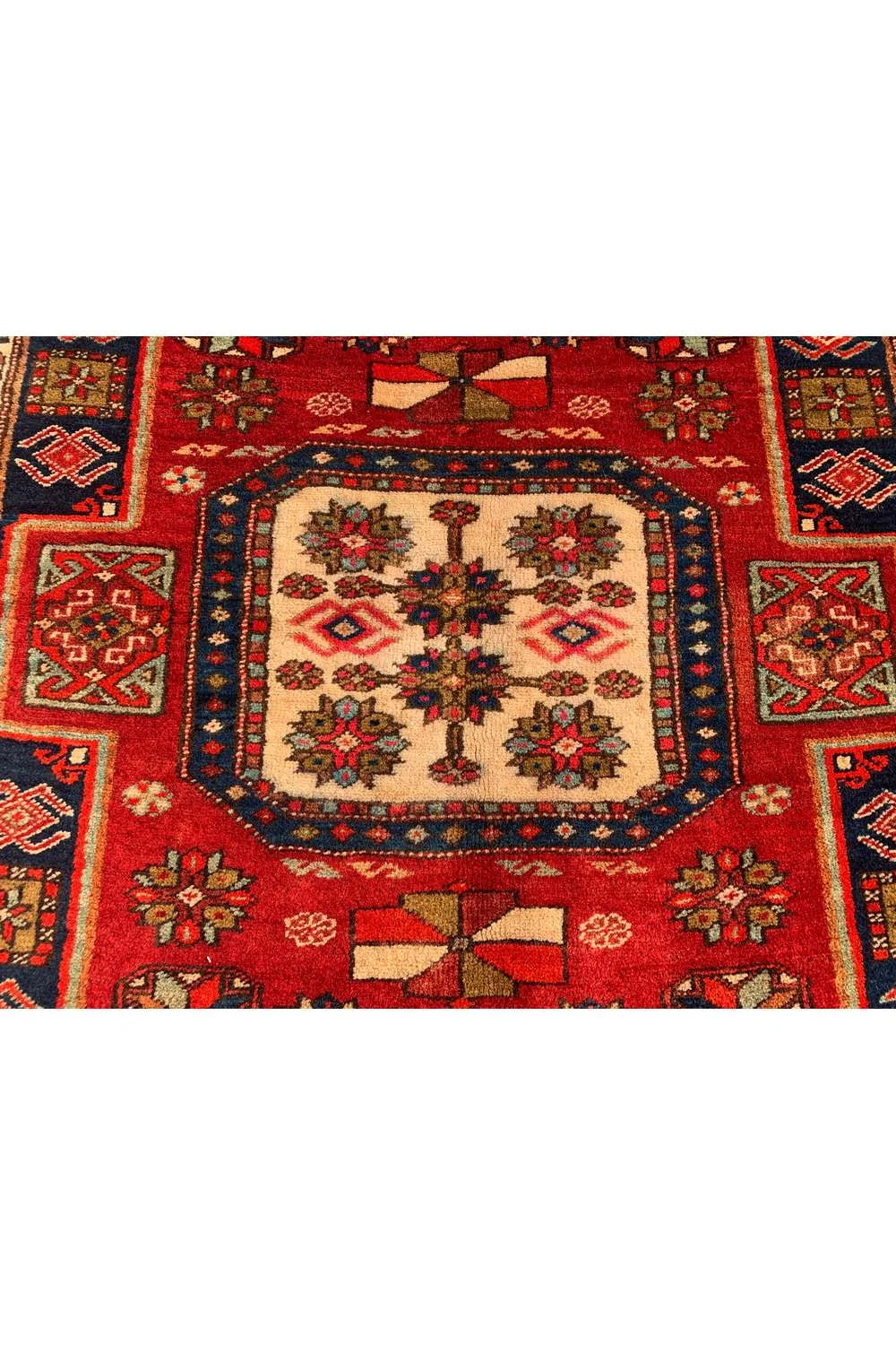 Amazing Hand Knotted Vintage Hareez Pictorial Wool Area Runner Rug 9.3 x 4.9 Ft