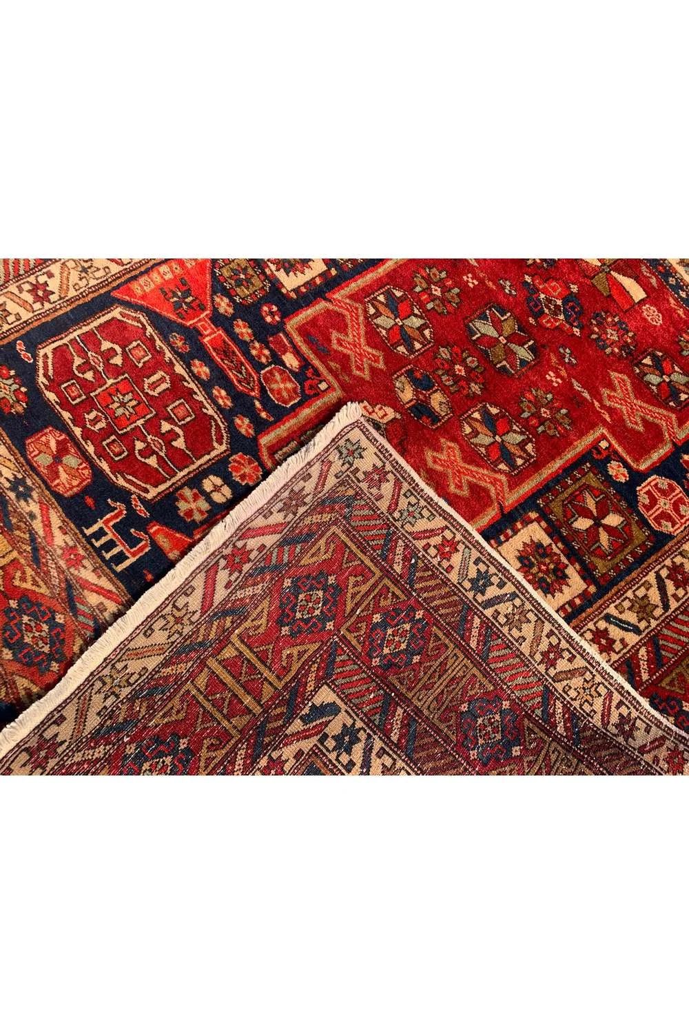 Amazing Hand Knotted Vintage Hareez Pictorial Wool Area Runner Rug 9.3 x 4.9 Ft