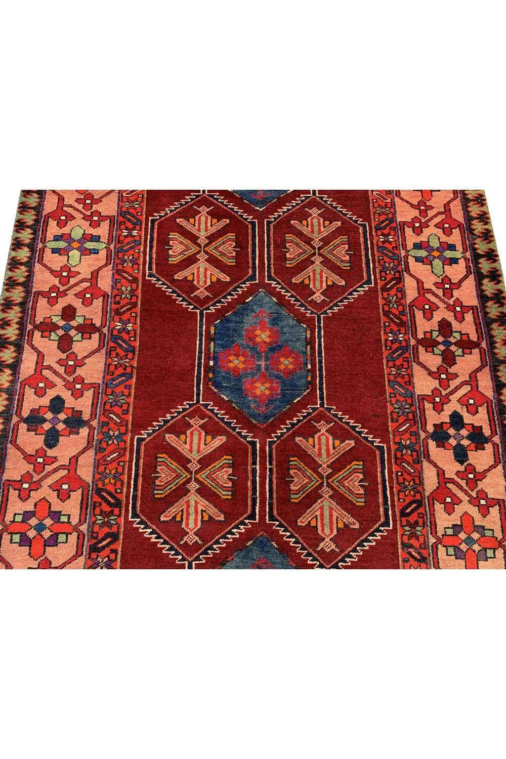 Amazing Hand Knotted Vintage Baghtiyaar Wool Area Runner Rug 10.10 x 4.3 Ft