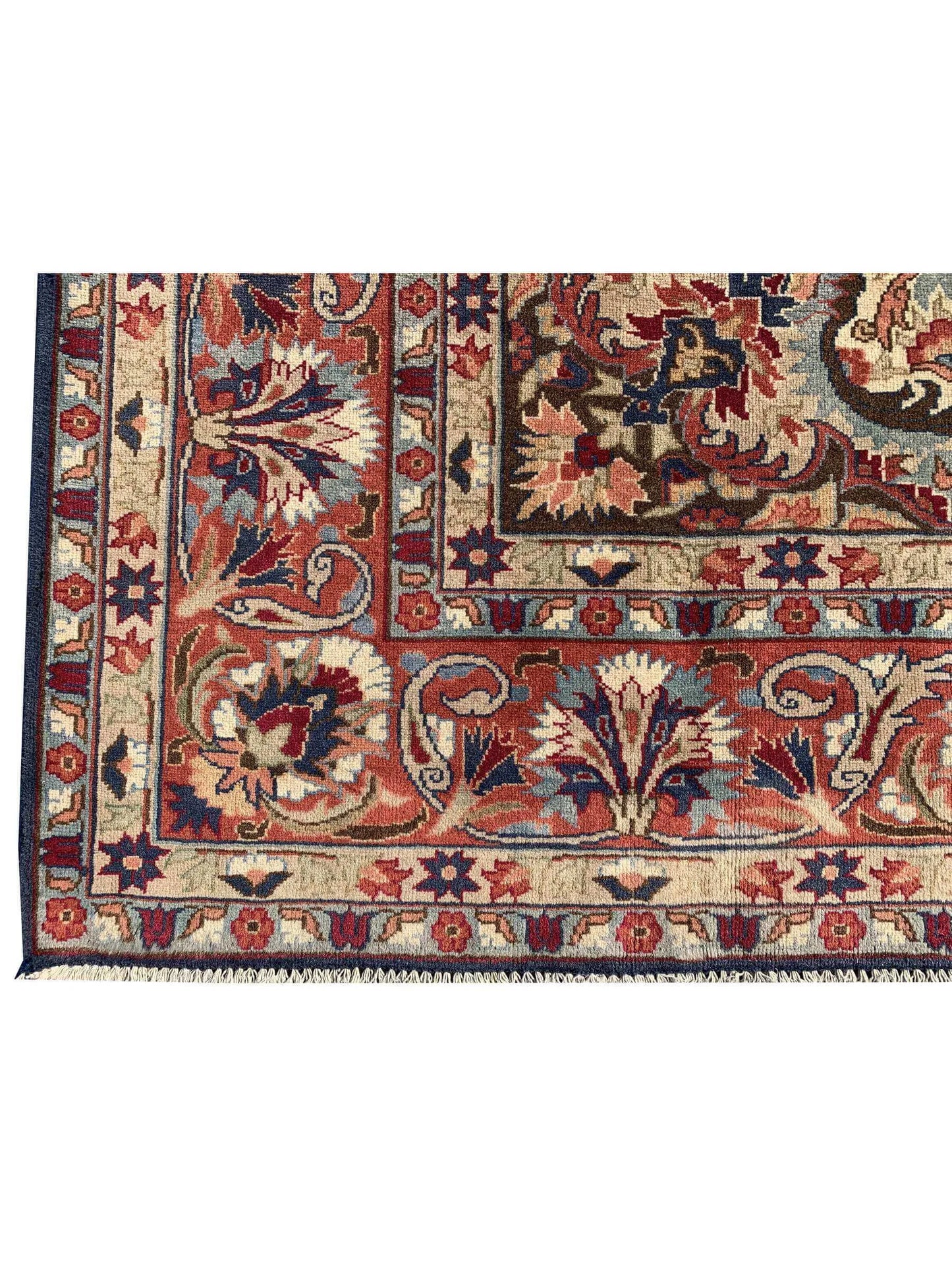 Amazing Hand Knotted Vintage Tabreez Wool Area Rug 9.10 x 6.9 Ft