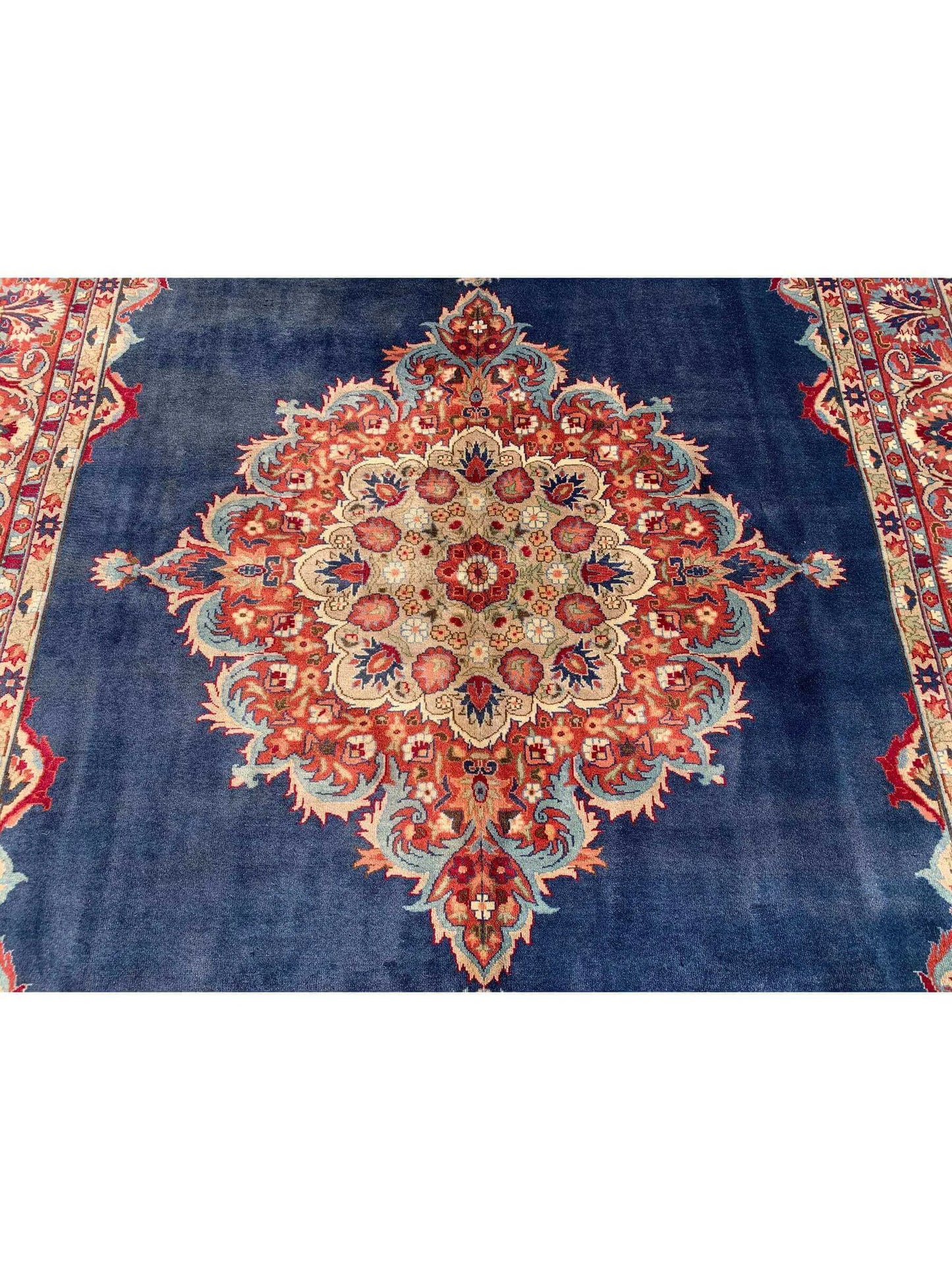 Amazing Hand Knotted Vintage Tabreez Wool Area Rug 9.10 x 6.9 Ft