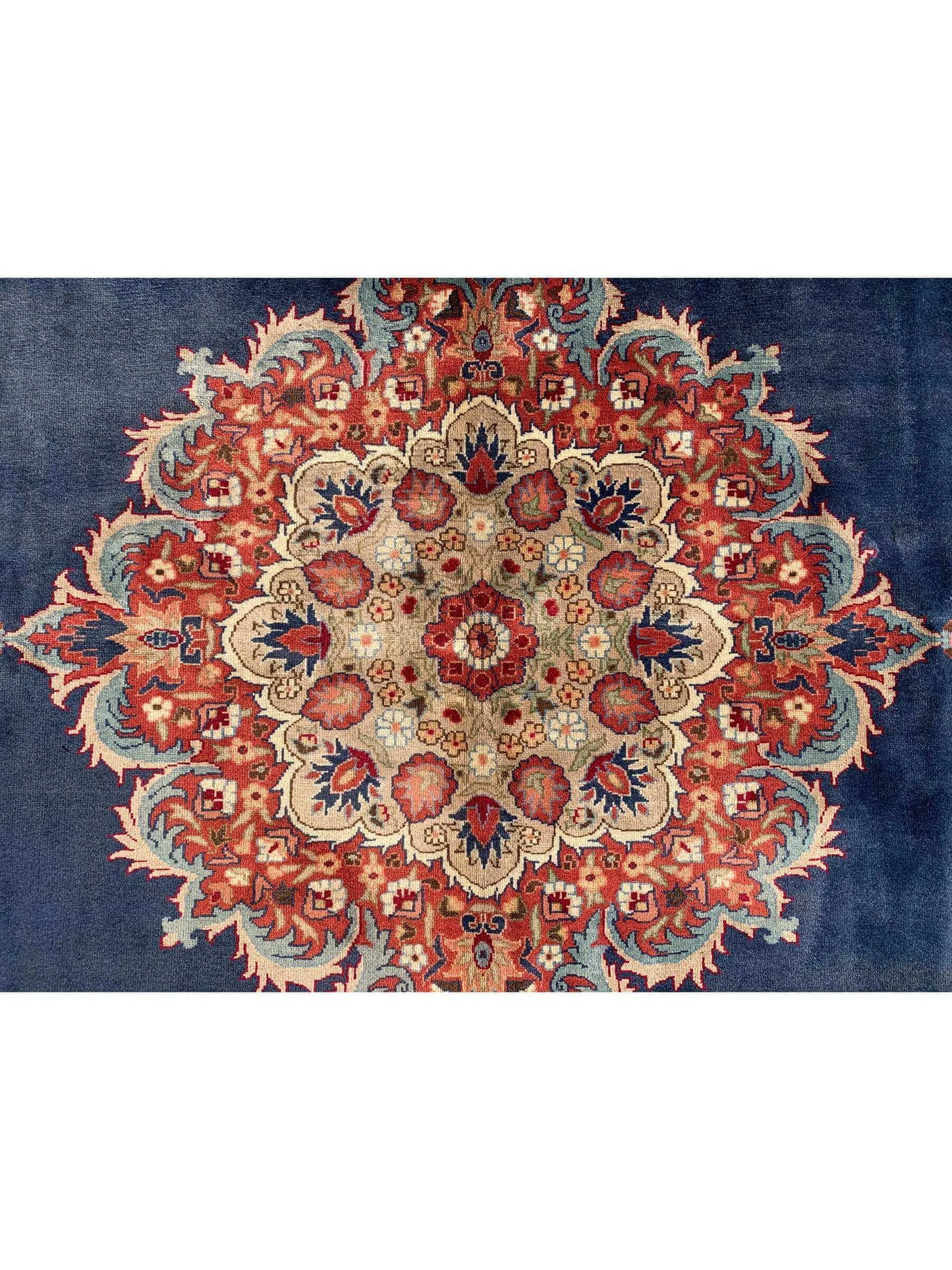 Amazing Hand Knotted Vintage Tabreez Wool Area Rug 9.10 x 6.9 Ft