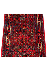 Authentic Hand Knotted Vintage Hamidoun Wool Area Runner Rug 16.2 x 3.5 Ft