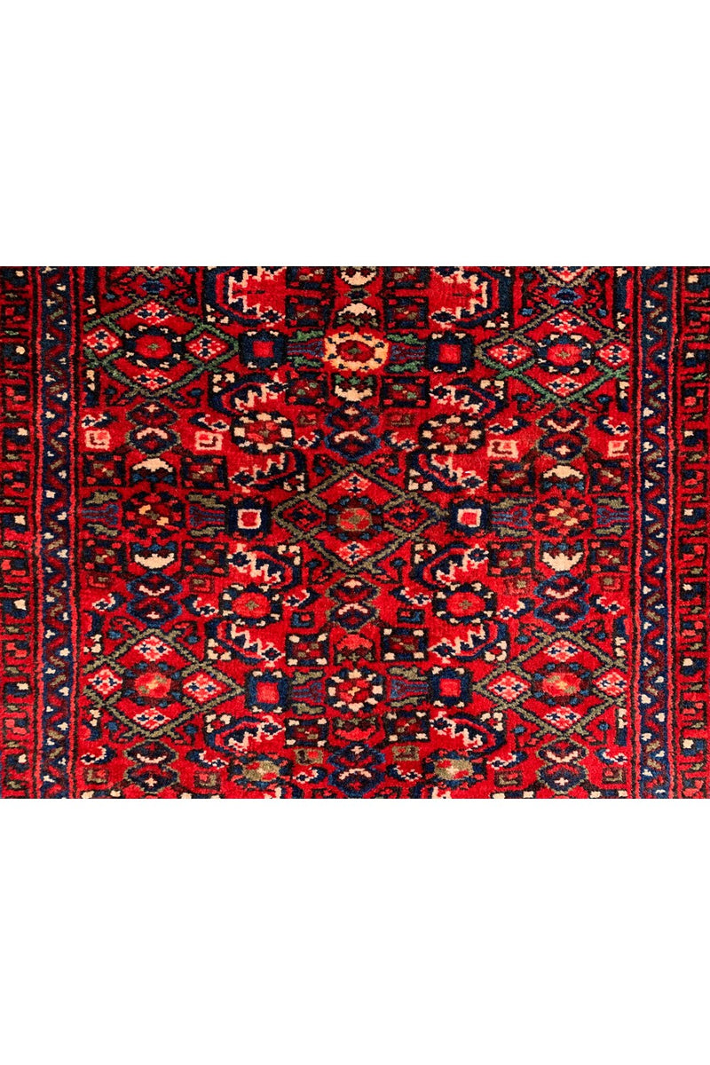 Authentic Hand Knotted Vintage Hamidoun Wool Area Runner Rug 16.2 x 3.5 Ft