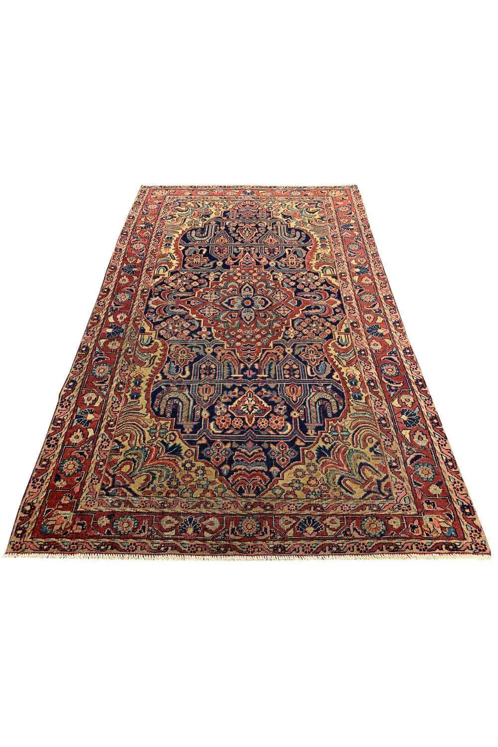 Amazing Hand Knotted Antique Hareez Wool Area Rug 6.8 x 4.2 Ft