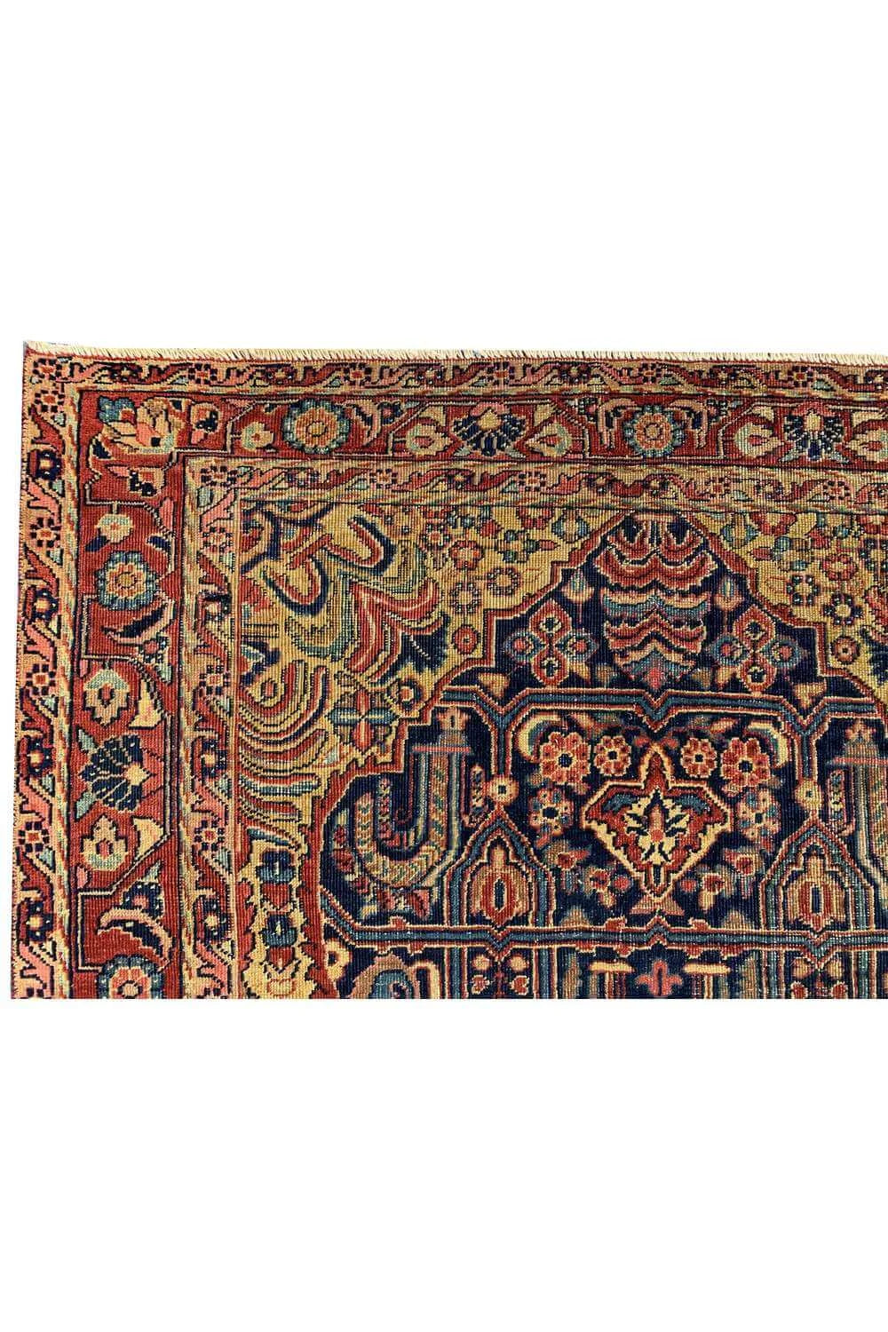 Amazing Hand Knotted Antique Hareez Wool Area Rug 6.8 x 4.2 Ft