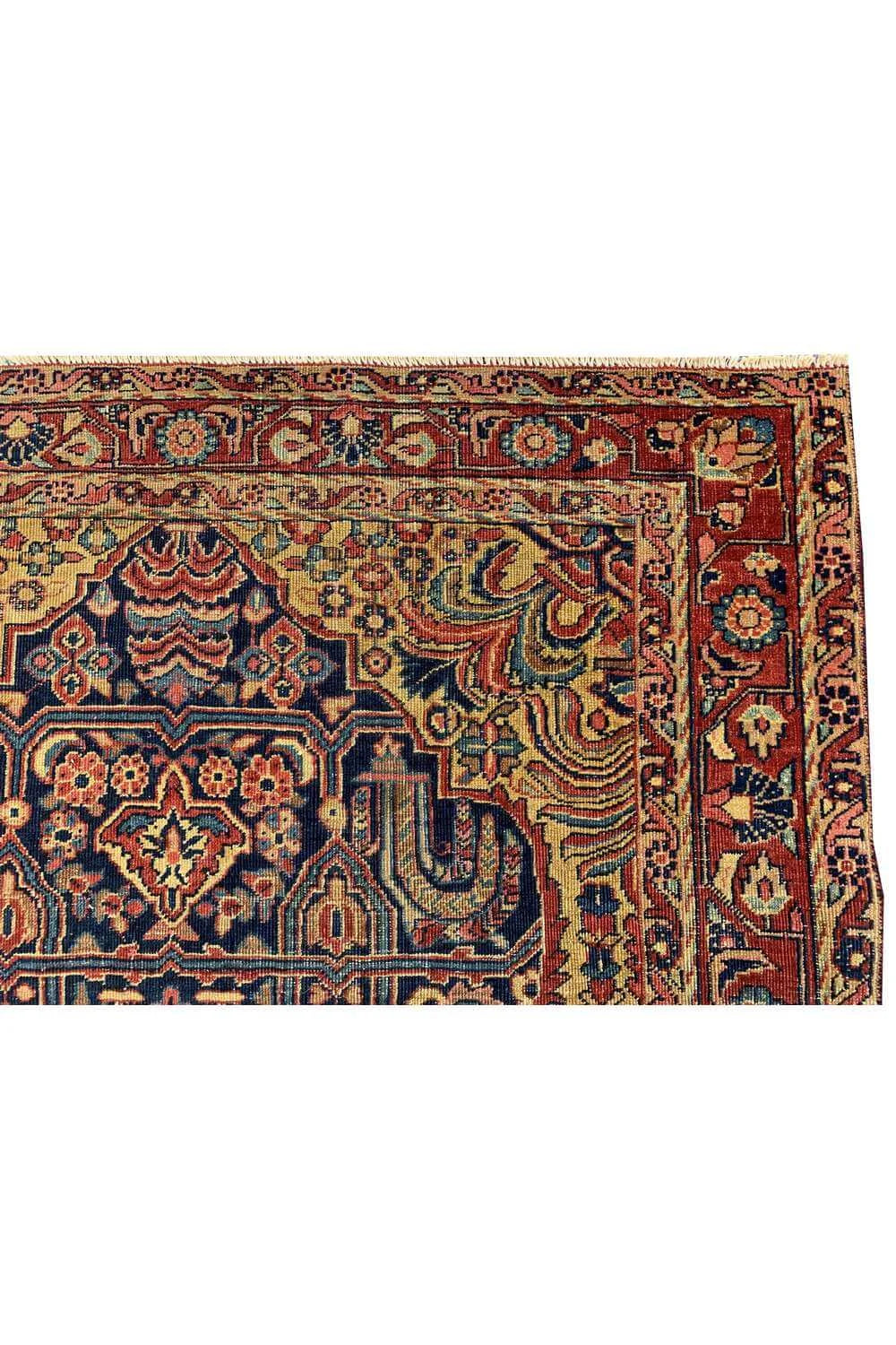 Amazing Hand Knotted Antique Hareez Wool Area Rug 6.8 x 4.2 Ft