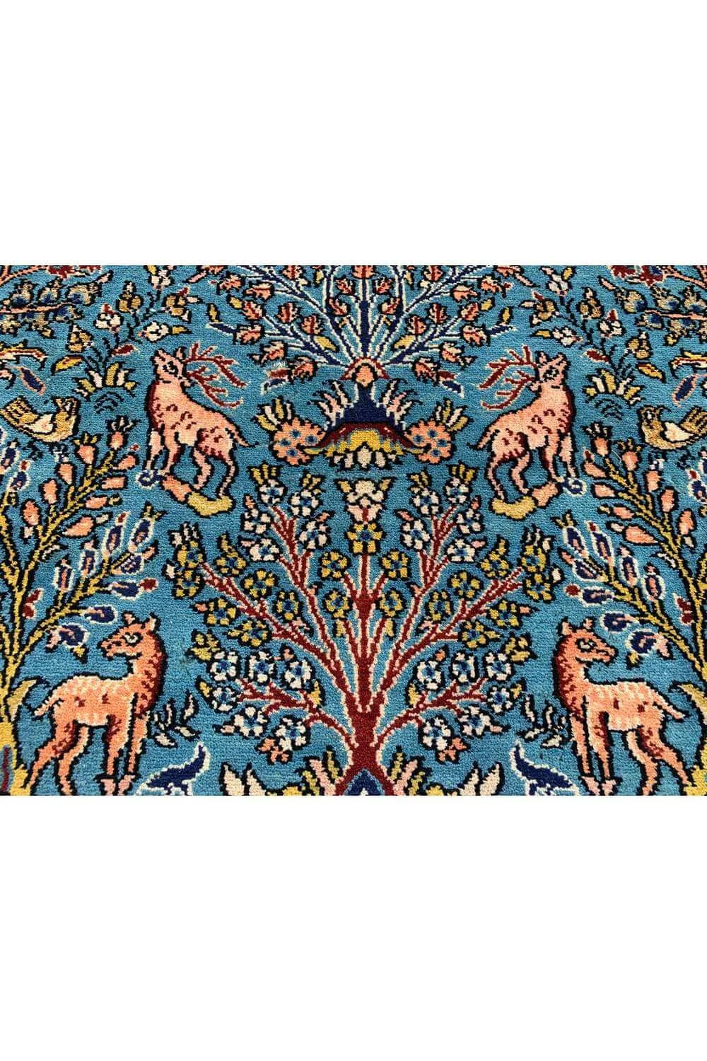Amazing Hand Knotted Vintage Qashmour Tree Of Life Pictorial Wool Area Rug 6.4 x 3.11 Ft