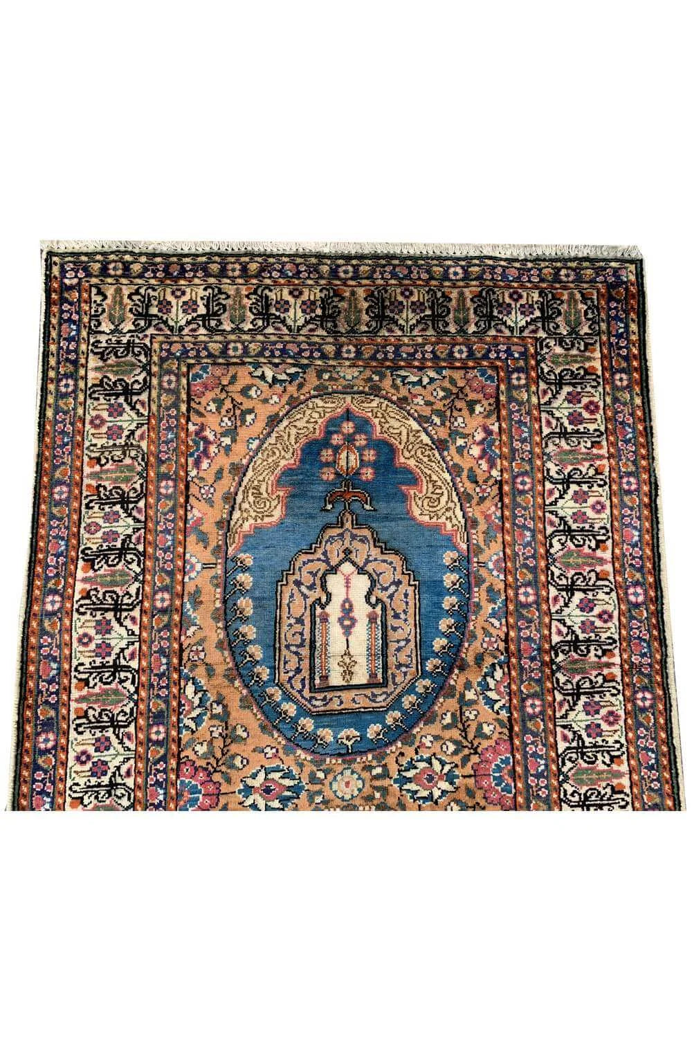 Amazing Hand Knotted Vintage Hareez Wool Area Runner Rug 7.1 x 2.11 Ft