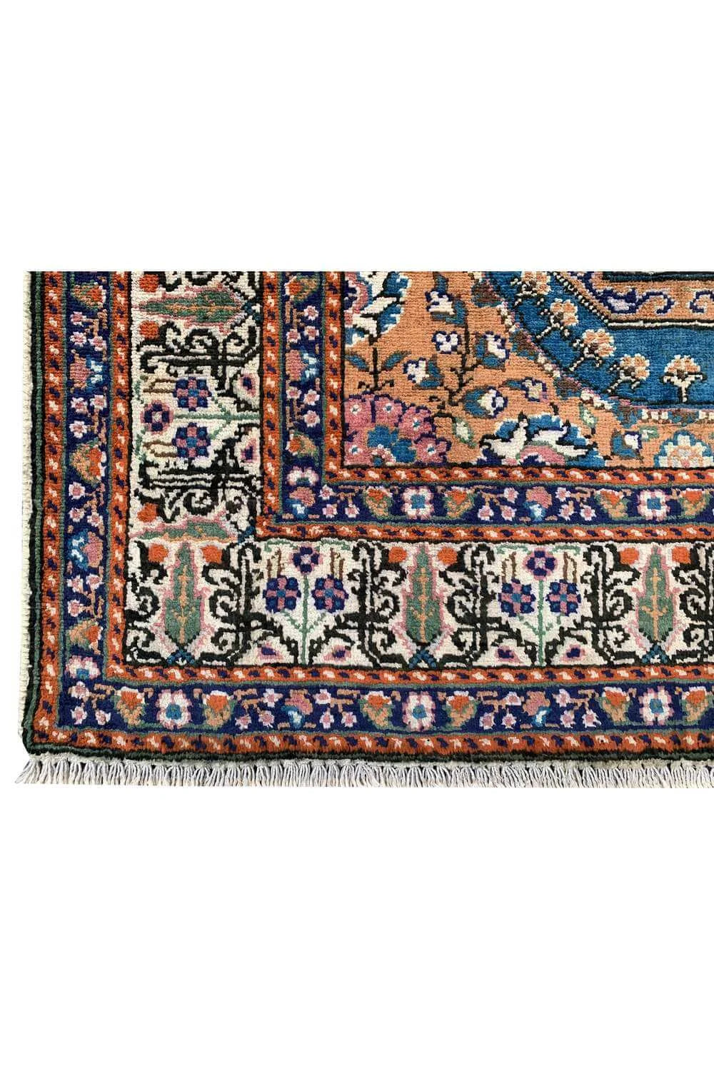 Amazing Hand Knotted Vintage Hareez Wool Area Runner Rug 7.1 x 2.11 Ft