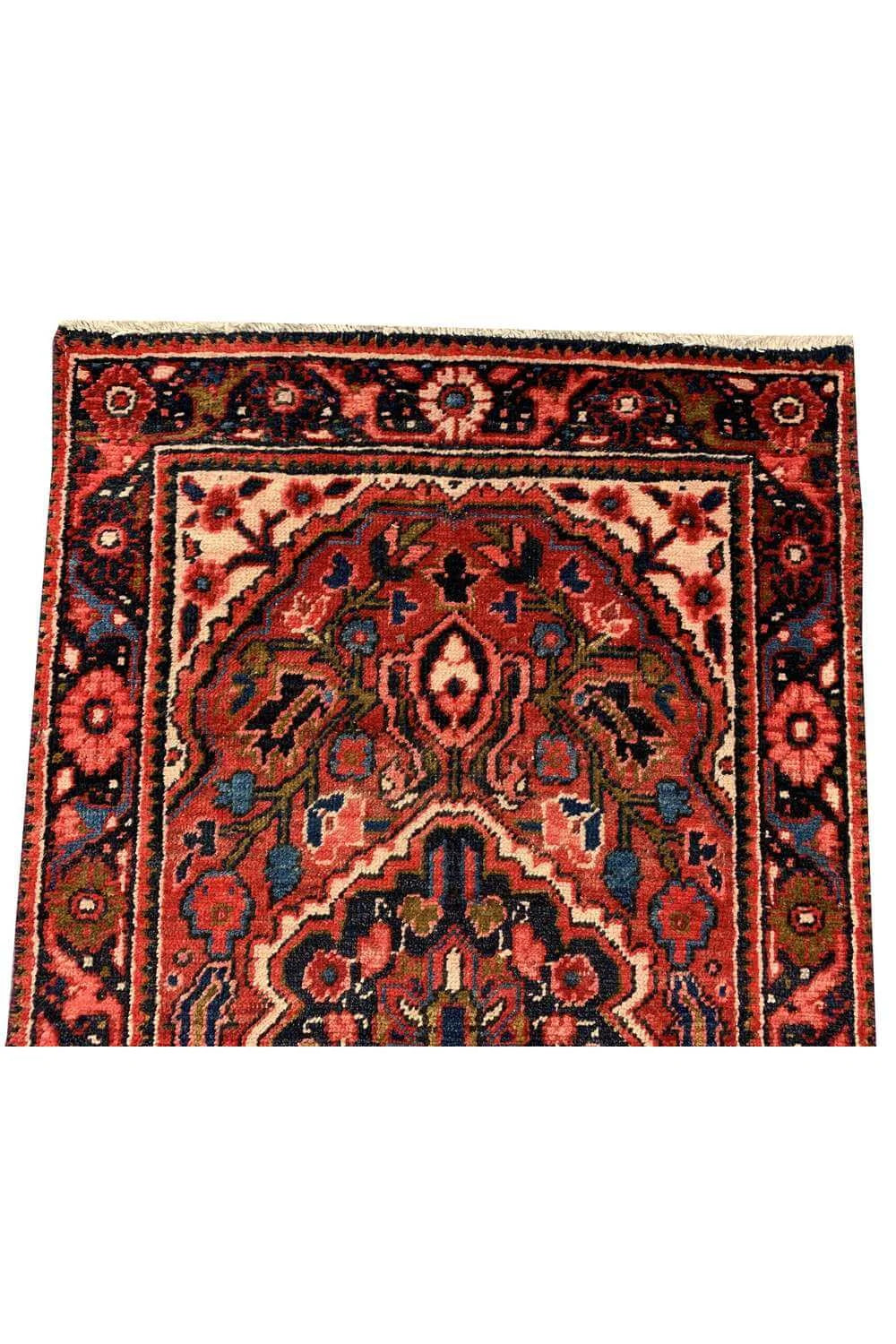 Amazing Hand Knotted Vintage Hareez Wool Area Runner Rug 7.4 x 2.3 Ft