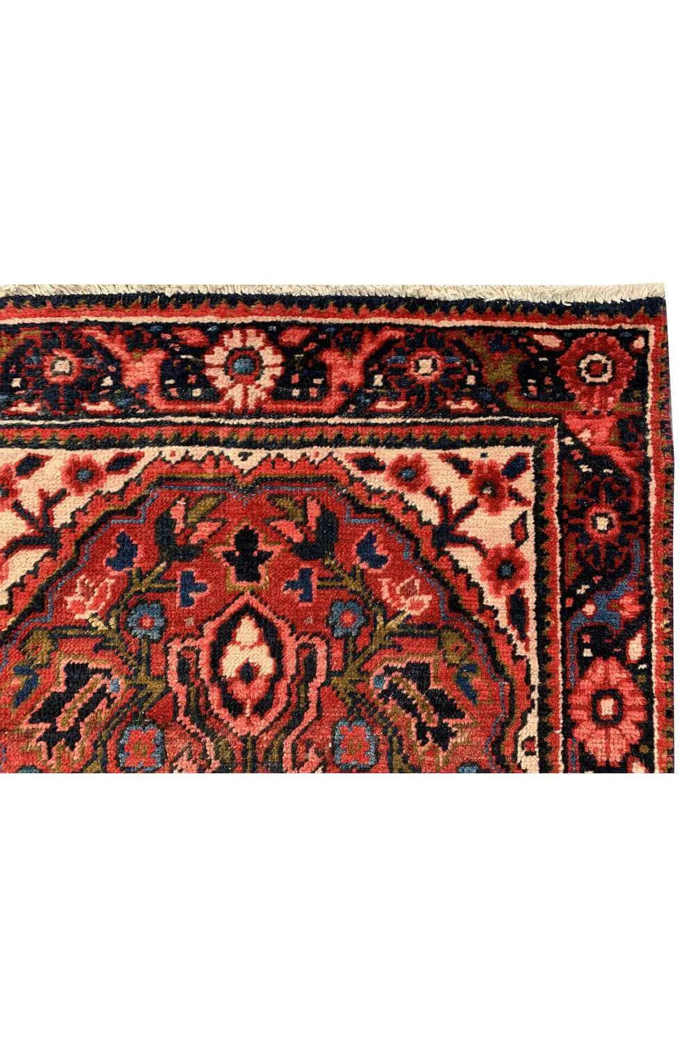 Amazing Hand Knotted Vintage Hareez Wool Area Runner Rug 7.4 x 2.3 Ft