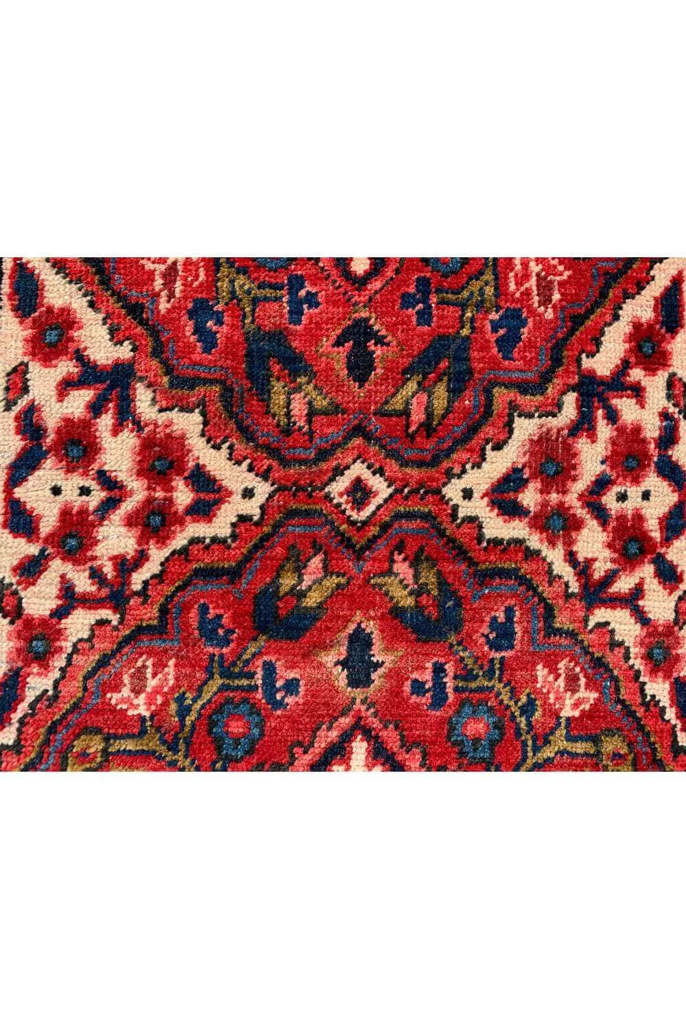Amazing Hand Knotted Vintage Hareez Wool Area Runner Rug 7.4 x 2.3 Ft
