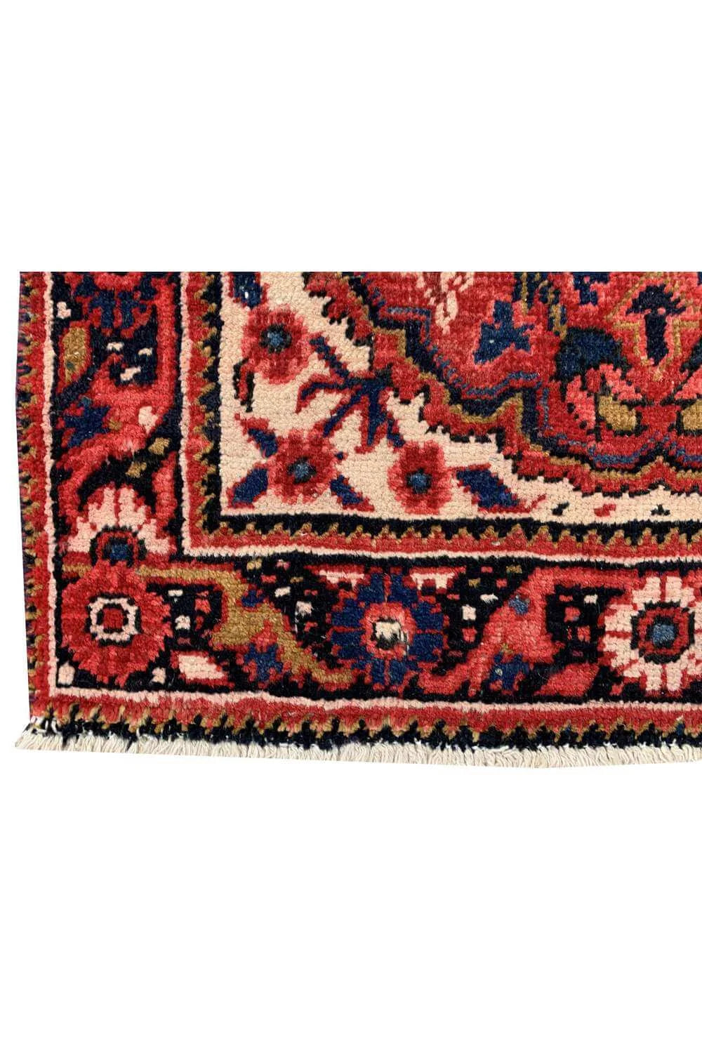 Amazing Hand Knotted Vintage Hareez Wool Area Runner Rug 7.4 x 2.3 Ft