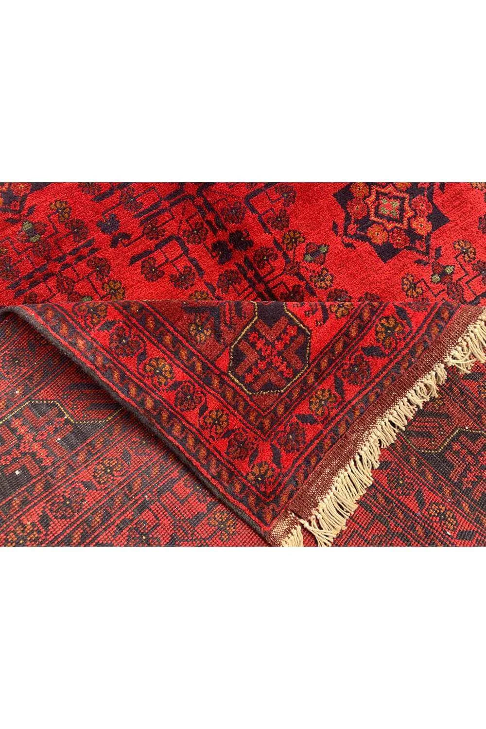 Amazing Hand Knotted Afghan Khal Muhammadi Wool Area Rug 6.7 x 4.11 Ft