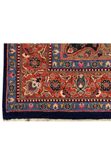 Amazing Hand Knotted Vintage Qashoun Pictorial Wool Area Rug 10.1 x 8.0 Ft