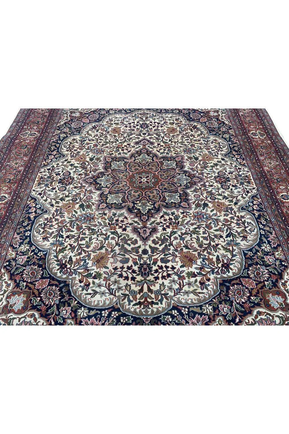 Amazing Hand Knotted Vintage Tabreez Wool Area Rug 9.7 x 8.2 Ft
