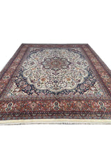 Amazing Hand Knotted Vintage Tabreez Wool Area Rug 9.7 x 8.2 Ft