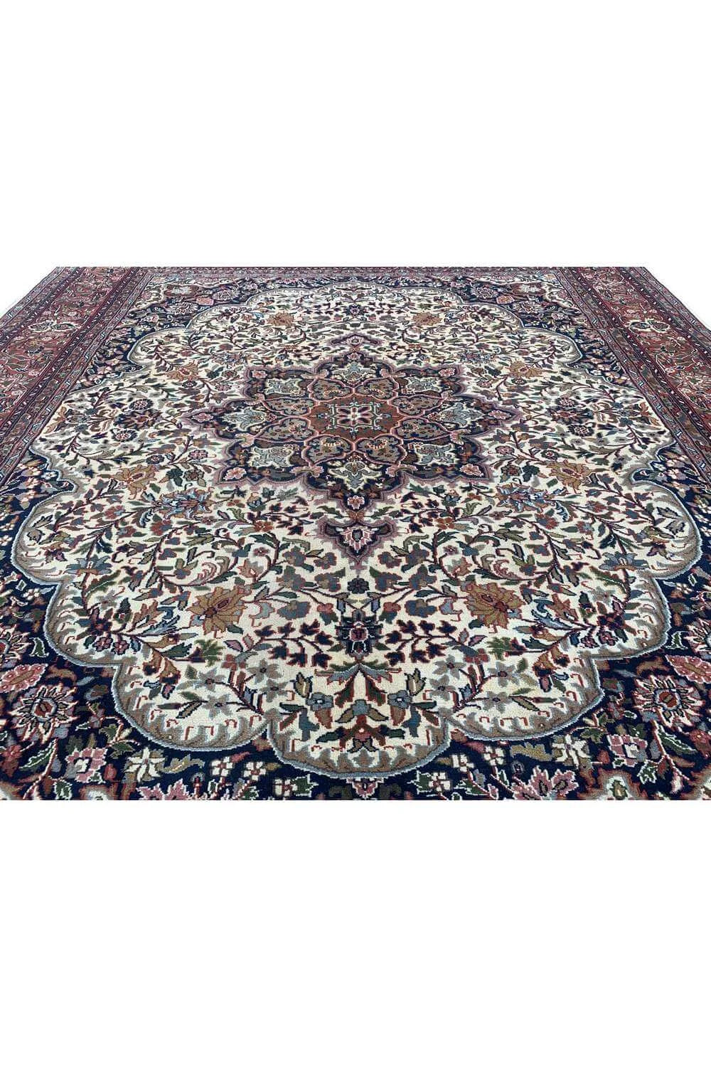 Amazing Hand Knotted Vintage Tabreez Wool Area Rug 9.7 x 8.2 Ft