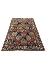 Amazing Hand Knotted Vintage Baghtiyaar Hunting Pictorial Wool Area Rug 10.6 x 7.1 Ft