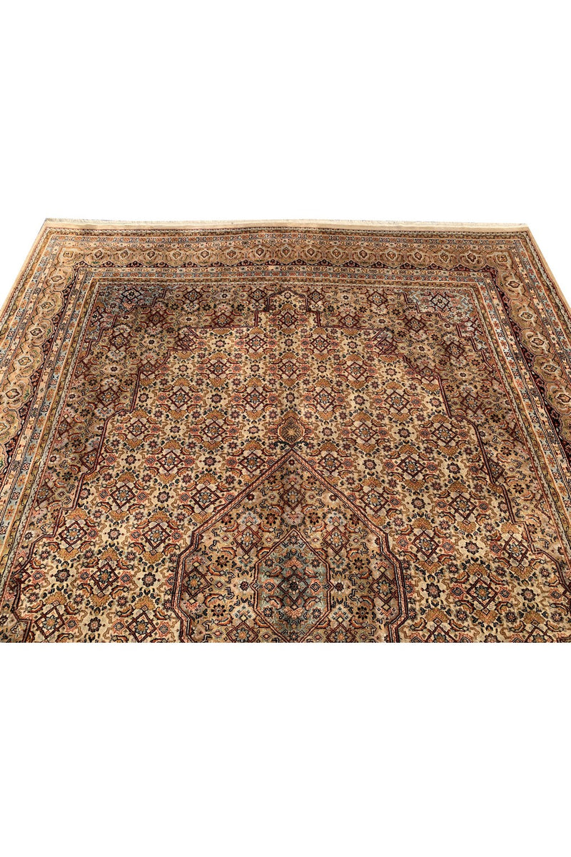 Amazing Hand Knotted Vintage Tribal Bijour Wool Area Rug 11.5 x 8.1 Ft