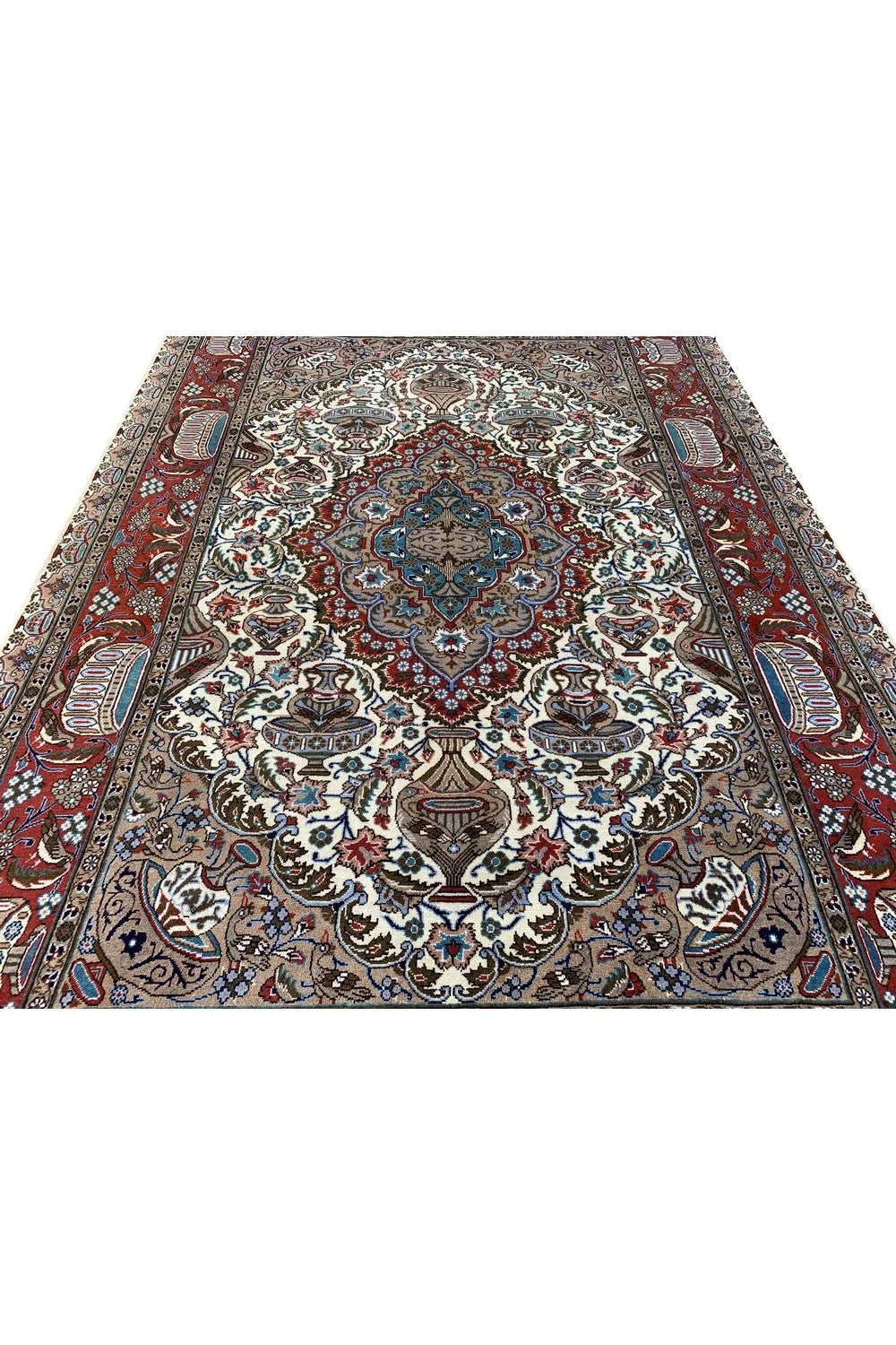 Authentic Hand Knotted Vintage Qashmour Wool Area Rug 9.10 x 6.5 Ft