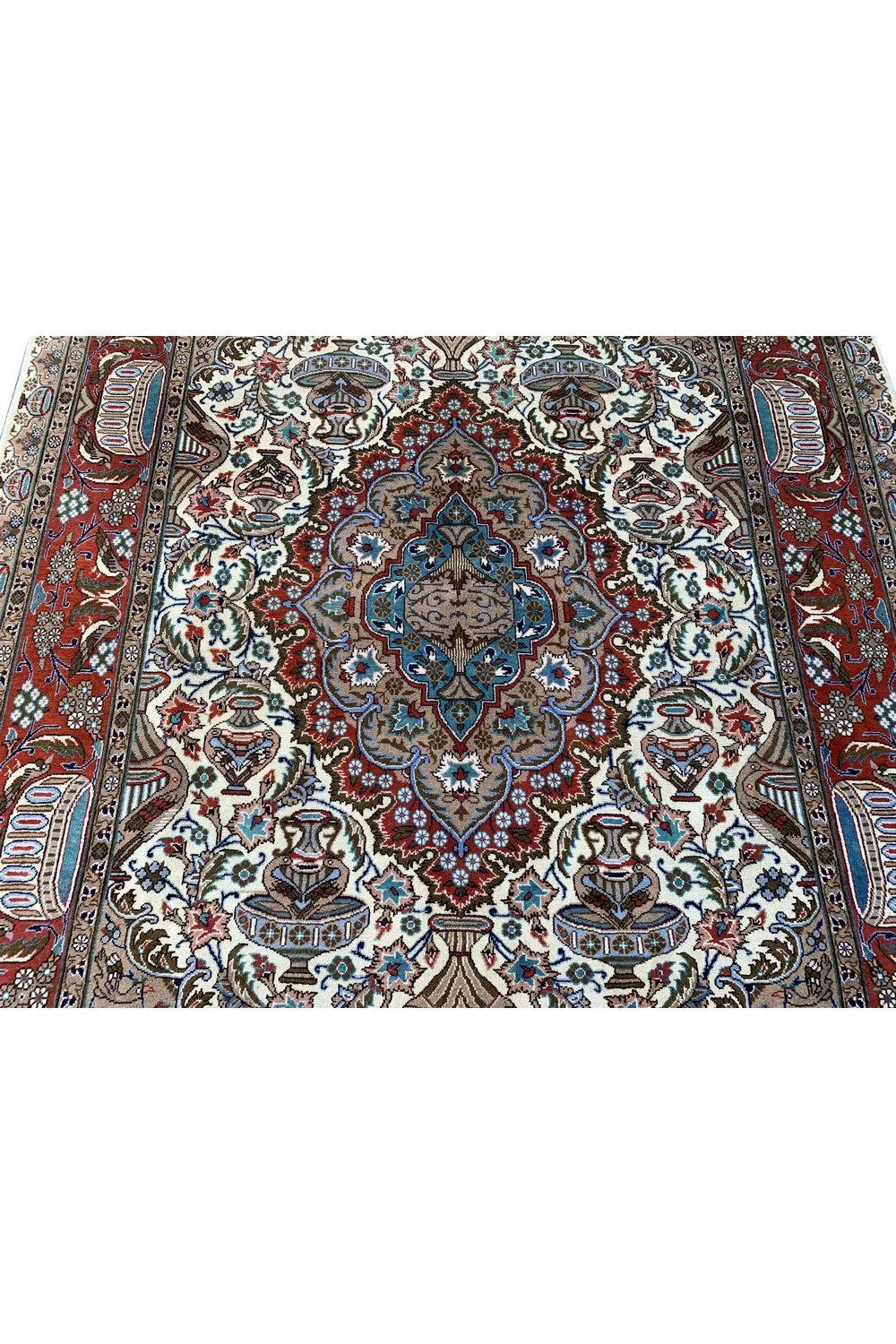 Authentic Hand Knotted Vintage Qashmour Wool Area Rug 9.10 x 6.5 Ft