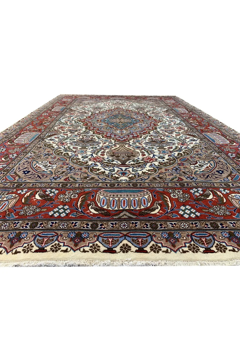 Authentic Hand Knotted Vintage Qashmour Wool Area Rug 9.10 x 6.5 Ft