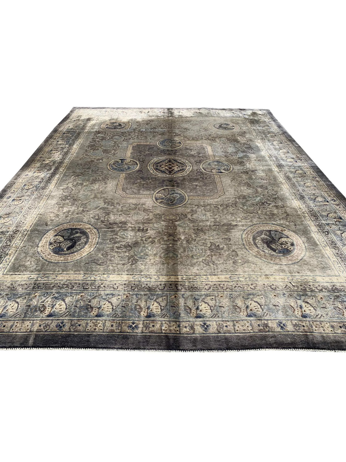 Amazing Hand Knotted Sino momlook Silk Area Rug 9.11 x 8.1 Ft