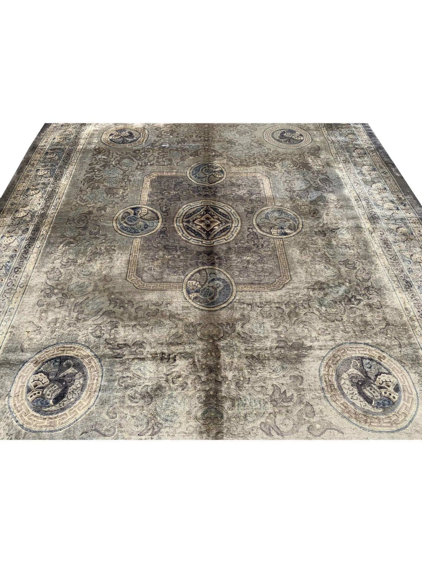 Amazing Hand Knotted Sino momlook Silk Area Rug 9.11 x 8.1 Ft