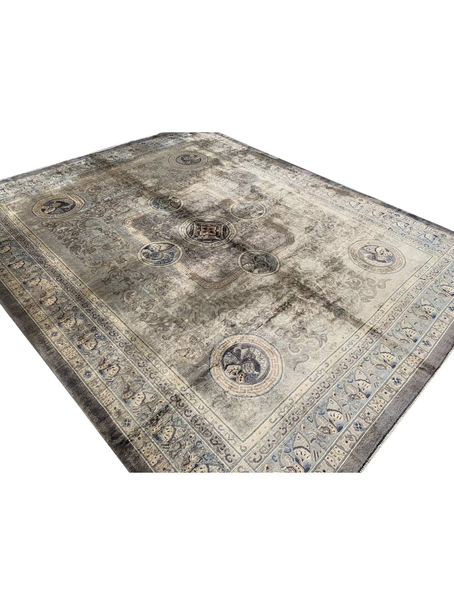 Amazing Hand Knotted Sino momlook Silk Area Rug 9.11 x 8.1 Ft