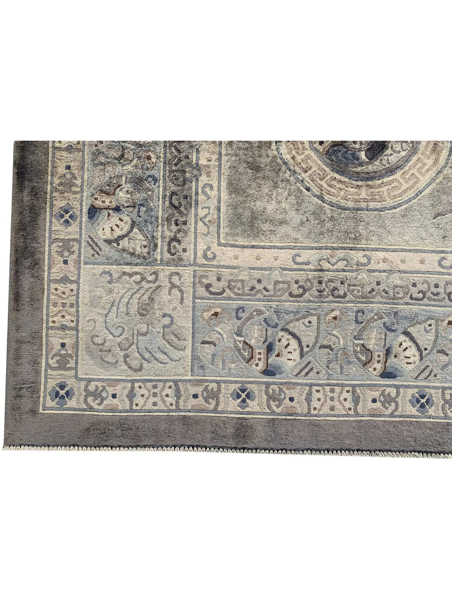 Amazing Hand Knotted Sino momlook Silk Area Rug 9.11 x 8.1 Ft