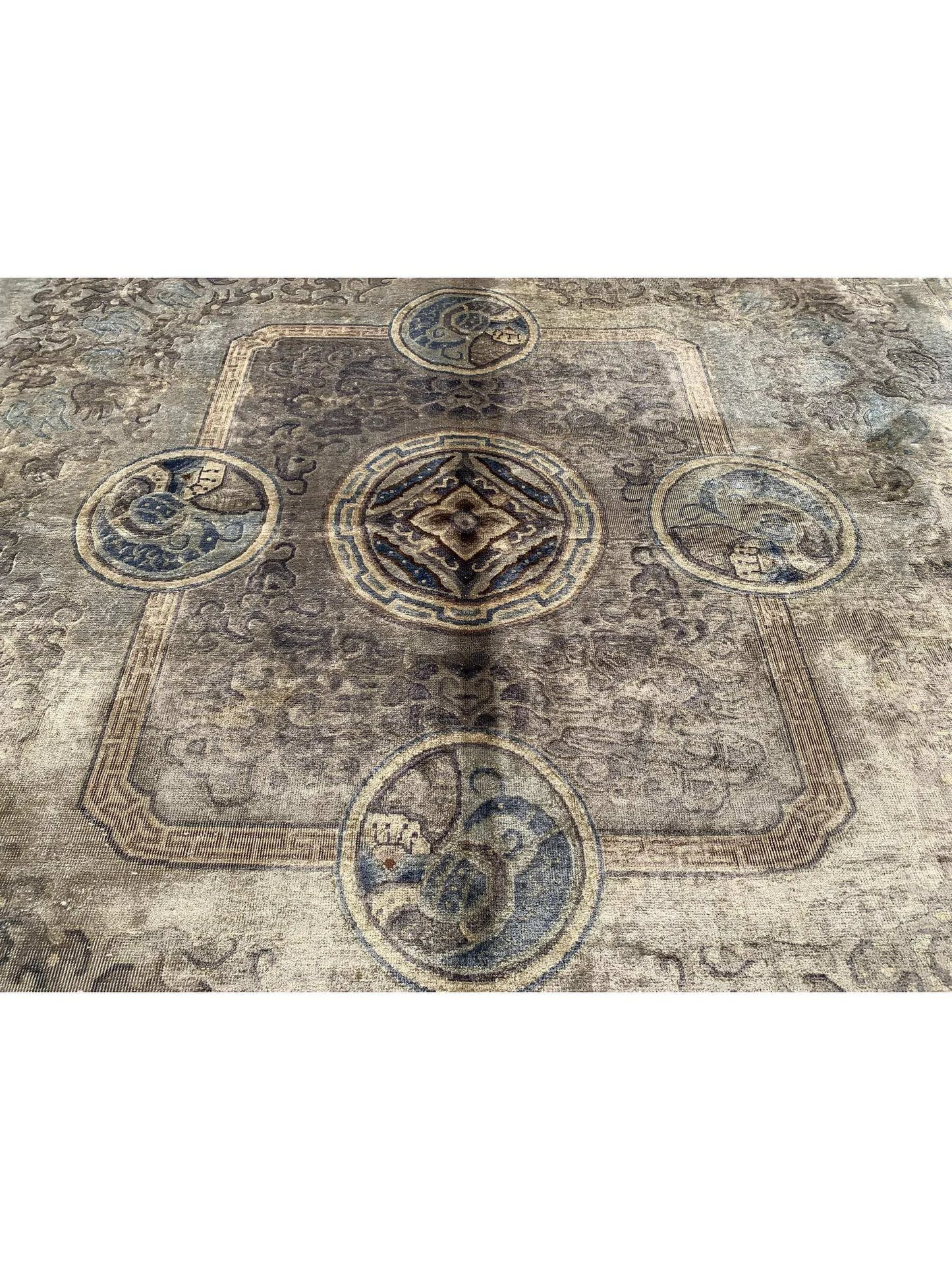 Amazing Hand Knotted Sino momlook Silk Area Rug 9.11 x 8.1 Ft