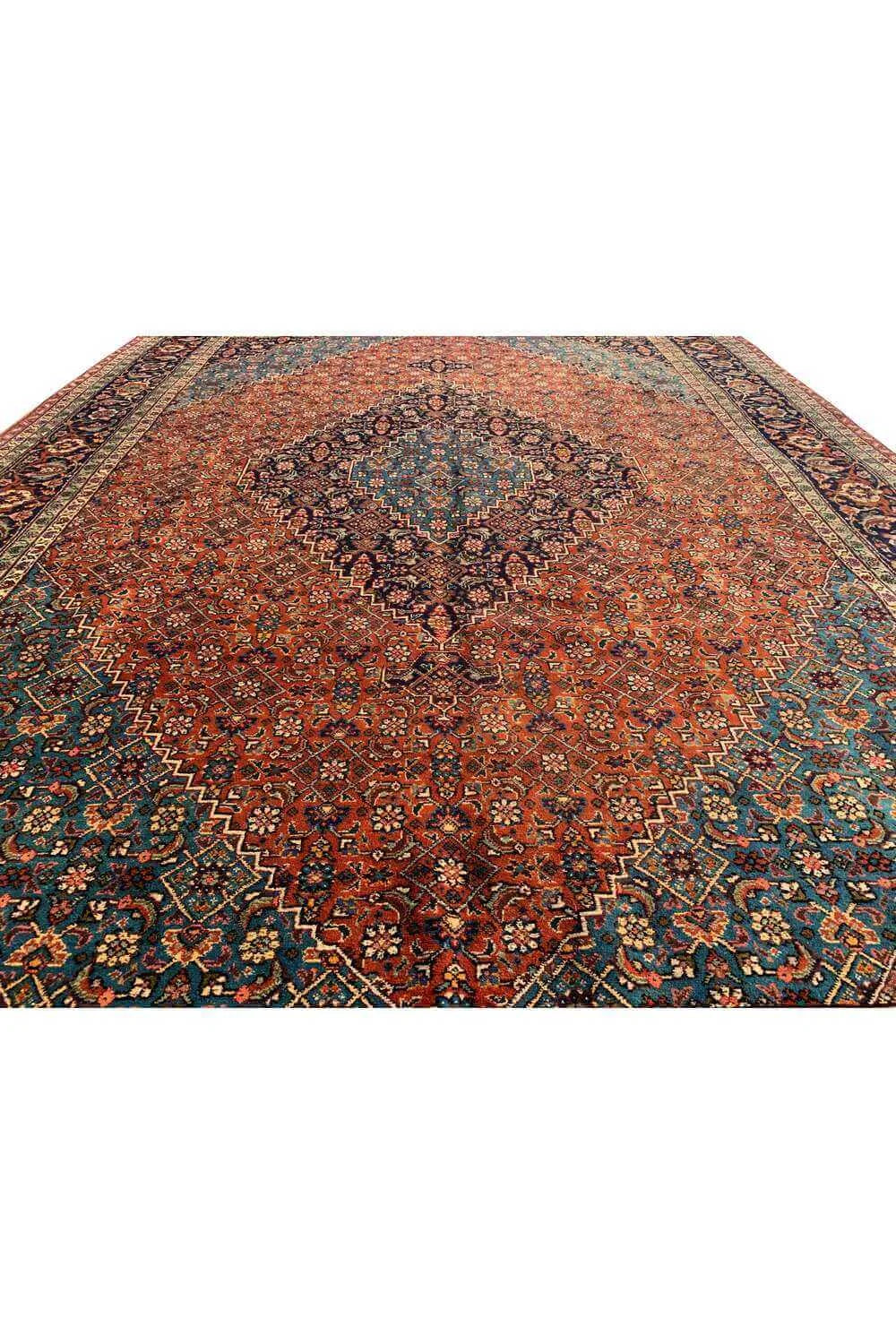 Amazing Hand Knotted Vintage Bijour Wool Area Rug 11.6 x 8.1 Ft